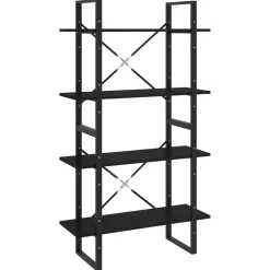 2-tasoinen kirjahylly 80x30x70 cm lastulevy betoninharmaa