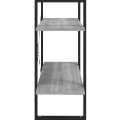 2-tasoinen kirjahylly 80x30x70 cm lastulevy betoninharmaa