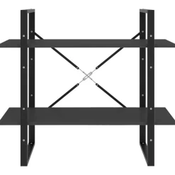 2-tasoinen kirjahylly 80x30x70 cm lastulevy betoninharmaa