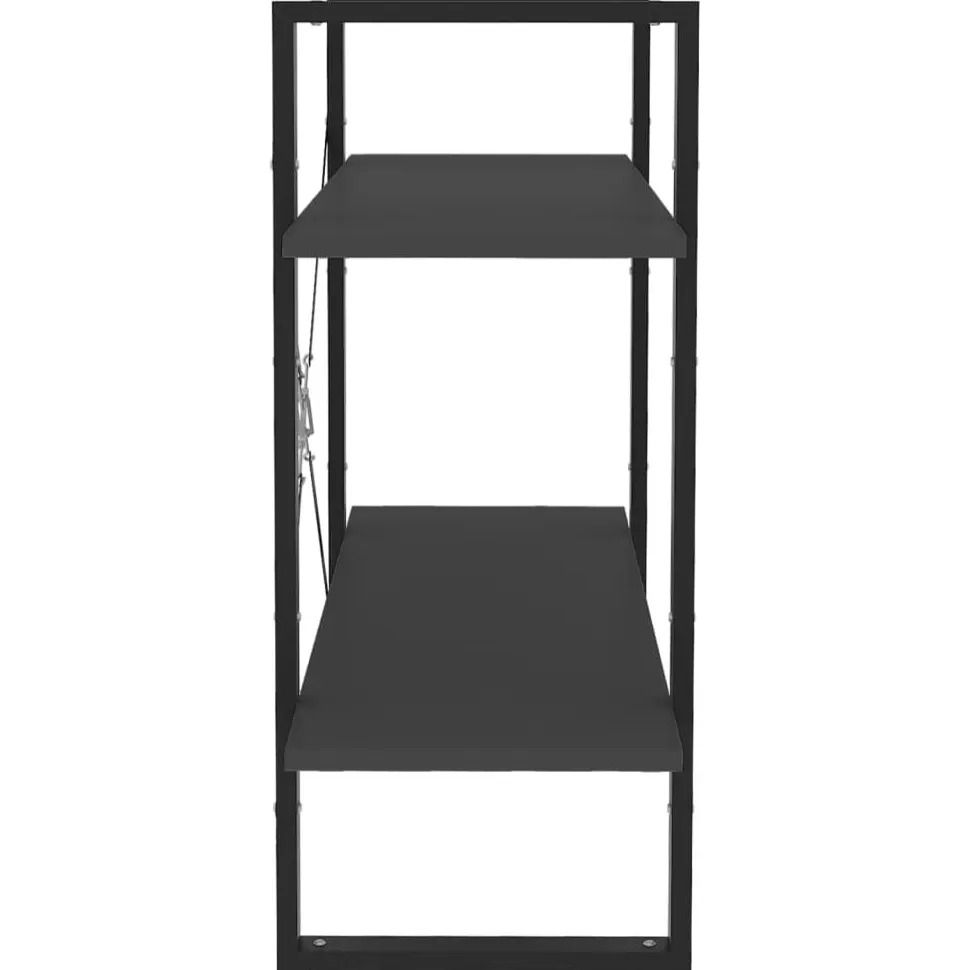 2-tasoinen kirjahylly 80x30x70 cm lastulevy betoninharmaa
