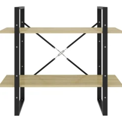 2-tasoinen kirjahylly 80x30x70 cm lastulevy betoninharmaa