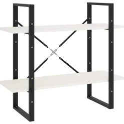 2-tasoinen kirjahylly 80x30x70 cm lastulevy betoninharmaa