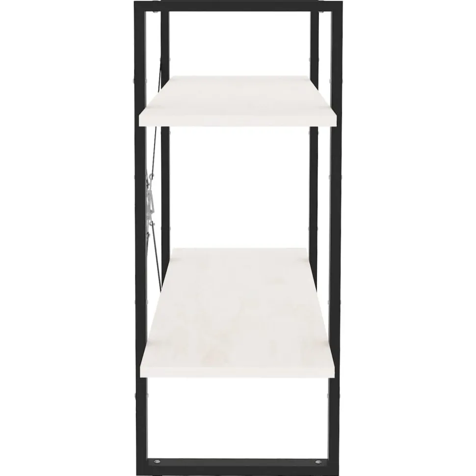 2-tasoinen kirjahylly 80x30x70 cm lastulevy betoninharmaa