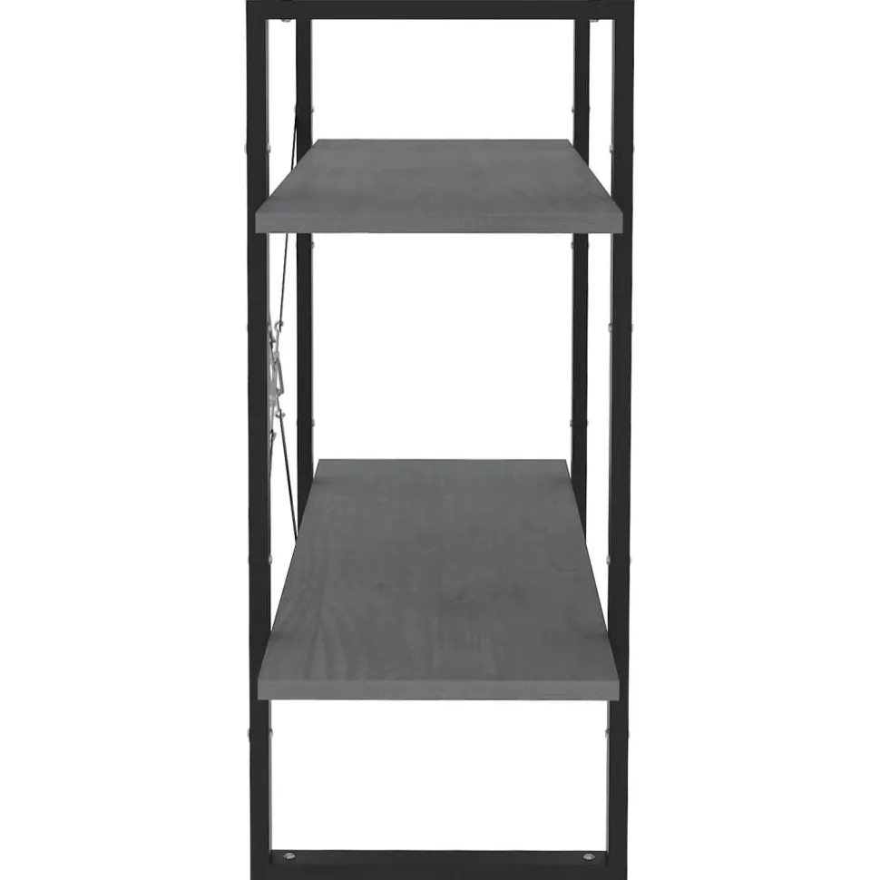 2-tasoinen kirjahylly 80x30x70 cm lastulevy betoninharmaa
