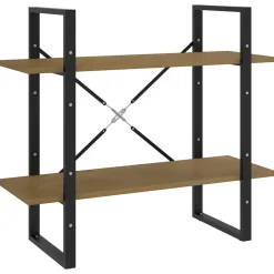 2-tasoinen kirjahylly 80x30x70 cm lastulevy betoninharmaa