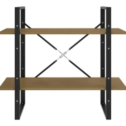 2-tasoinen kirjahylly 80x30x70 cm lastulevy betoninharmaa