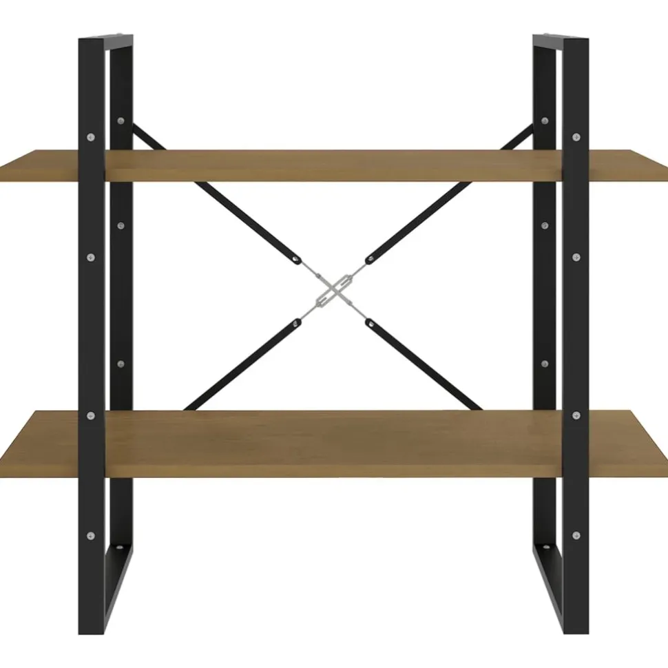 2-tasoinen kirjahylly 80x30x70 cm lastulevy betoninharmaa