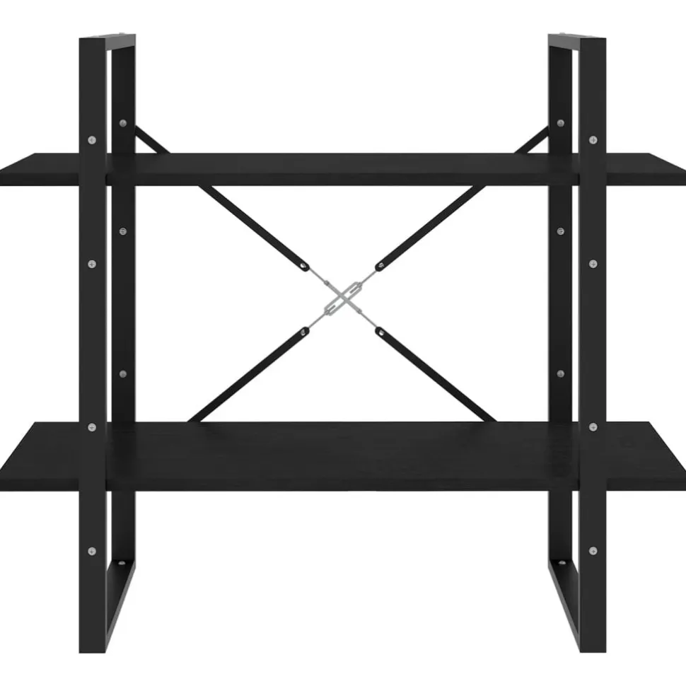 2-tasoinen kirjahylly 80x30x70 cm lastulevy betoninharmaa