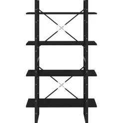 2-tasoinen kirjahylly 80x30x70 cm lastulevy betoninharmaa