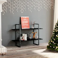 2-tasoinen kirjahylly 100x30x70 cm lastulevy harmaa
