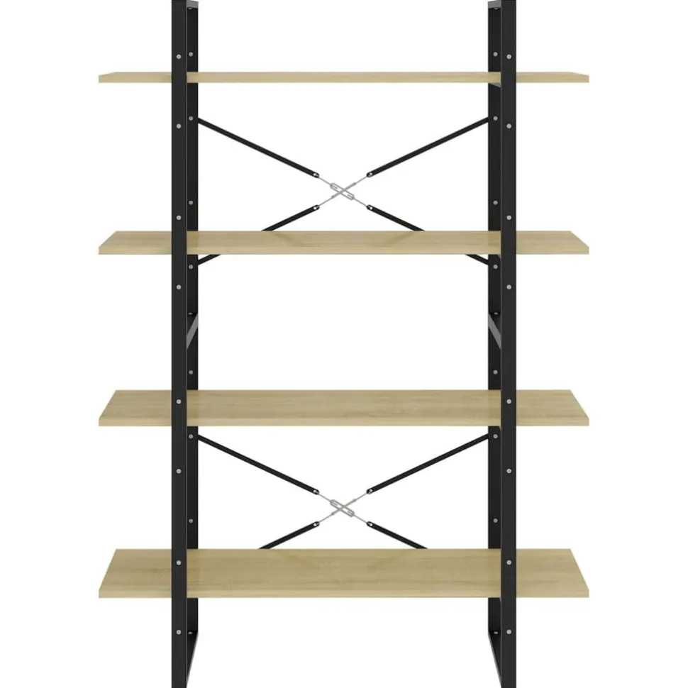 2-tasoinen kirjahylly 100x30x70 cm lastulevy harmaa