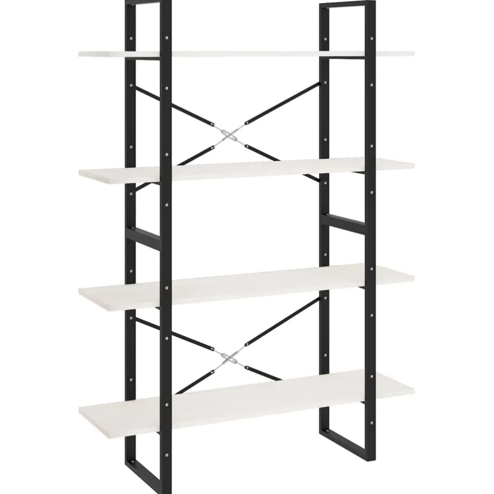2-tasoinen kirjahylly 100x30x70 cm lastulevy harmaa