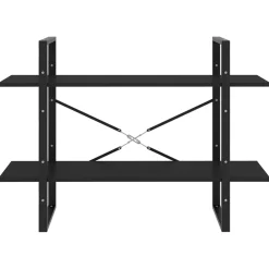 2-tasoinen kirjahylly 100x30x70 cm lastulevy harmaa