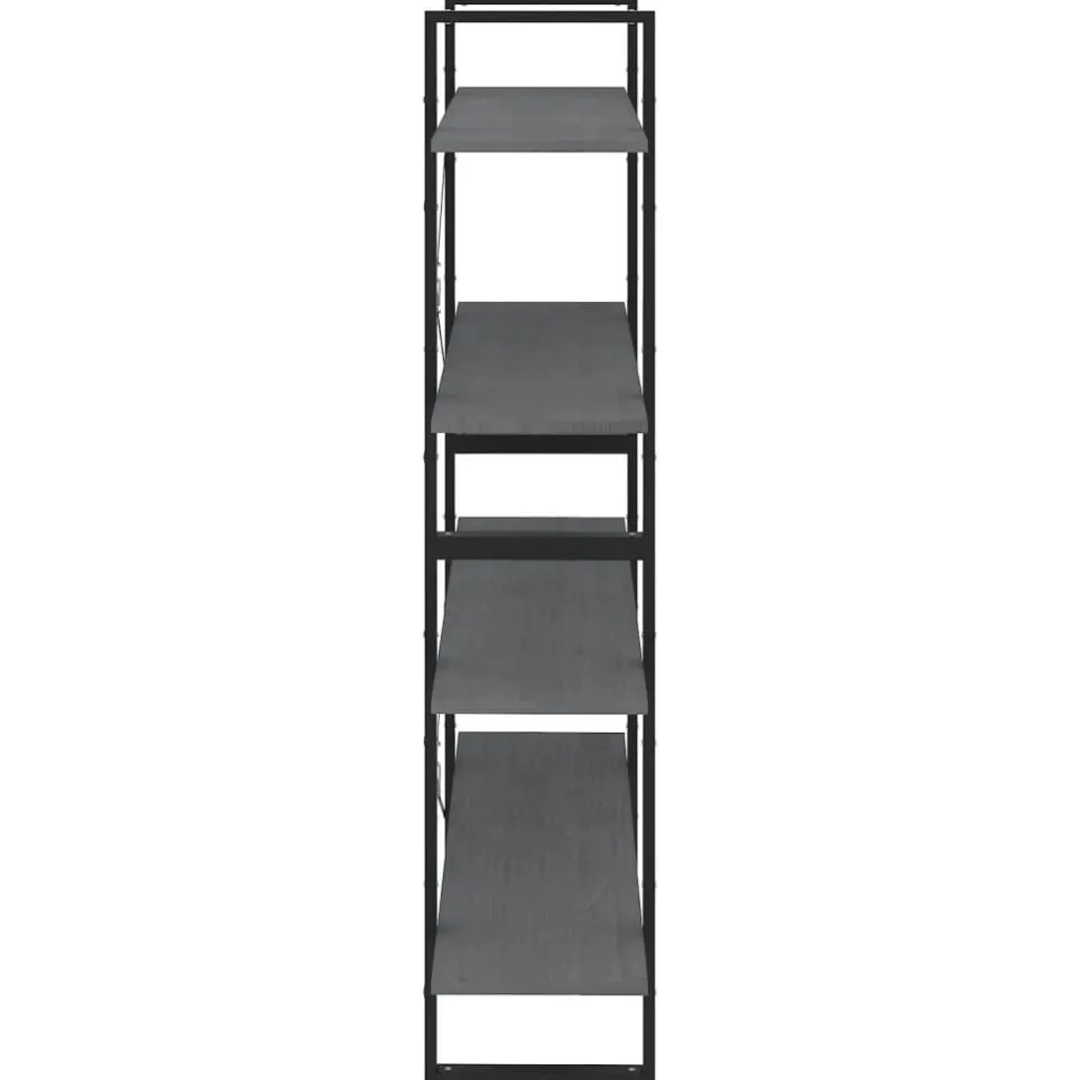 2-tasoinen kirjahylly 100x30x70 cm lastulevy harmaa
