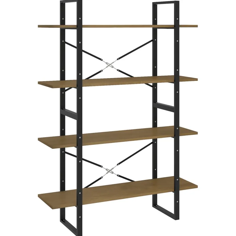 2-tasoinen kirjahylly 100x30x70 cm lastulevy harmaa