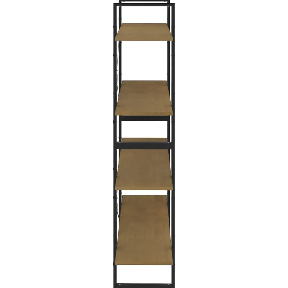 2-tasoinen kirjahylly 100x30x70 cm lastulevy harmaa