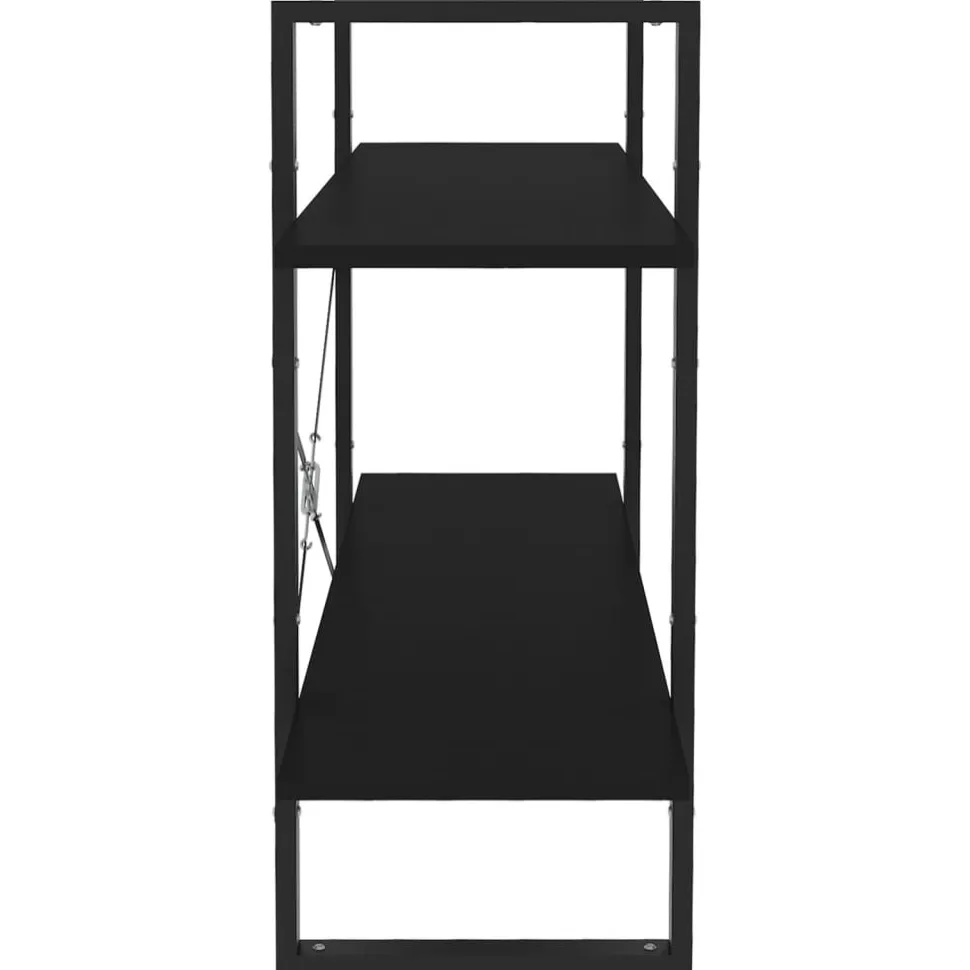 2-tasoinen kirjahylly 100x30x70 cm lastulevy harmaa