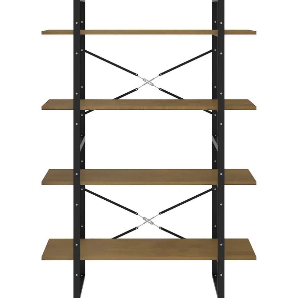 2-tasoinen kirjahylly 100x30x70 cm lastulevy harmaa