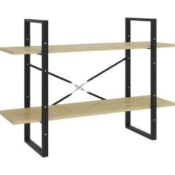 2-tasoinen kirjahylly 100x30x70 cm lastulevy harmaa