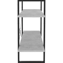 2-tasoinen kirjahylly 100x30x70 cm lastulevy harmaa