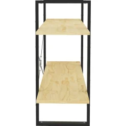 2-tasoinen kirjahylly 100x30x70 cm lastulevy harmaa