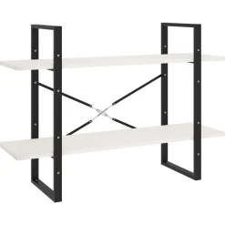 2-tasoinen kirjahylly 100x30x70 cm lastulevy harmaa