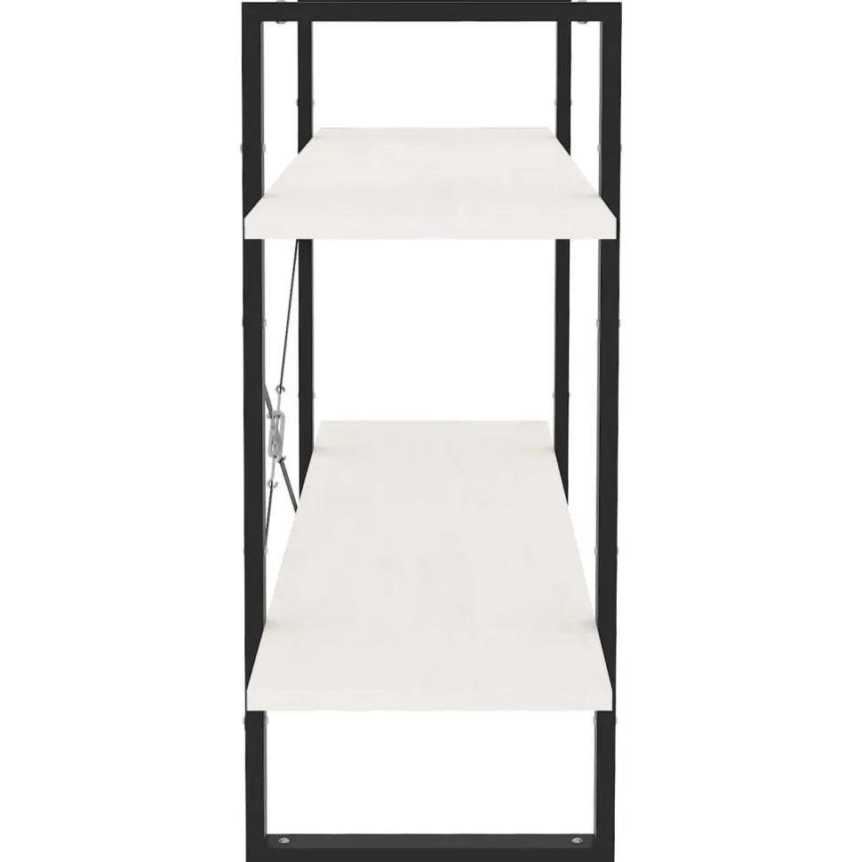 2-tasoinen kirjahylly 100x30x70 cm lastulevy harmaa