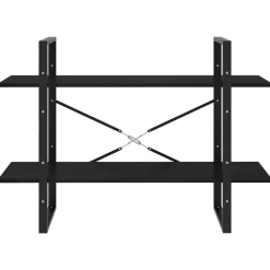 2-tasoinen kirjahylly 100x30x70 cm lastulevy harmaa