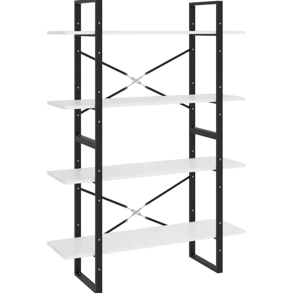 2-tasoinen kirjahylly 100x30x70 cm lastulevy harmaa