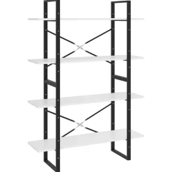 2-tasoinen kirjahylly 100x30x70 cm lastulevy harmaa