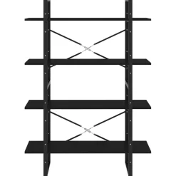 2-tasoinen kirjahylly 100x30x70 cm lastulevy harmaa