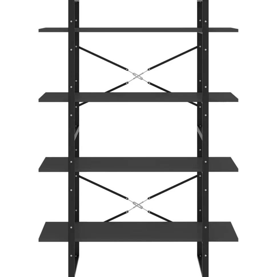 2-tasoinen kirjahylly 100x30x70 cm lastulevy harmaa