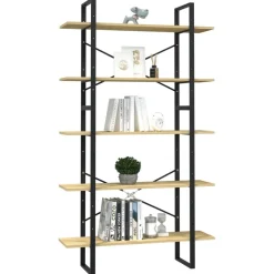 5-tasoinen kirjahylly 40x30x175 cm mänty