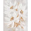 Taulu Home4You 60x80 cm, kolme valkoista kukkaa, beige