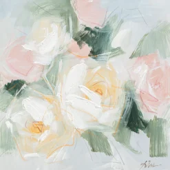 Taulu Home4You 100x100 cm, pastellinkukat, vaaleanpunainen
