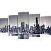 Taulusarja new york taivaanranta mustavalkoinen 200 x 100 cm