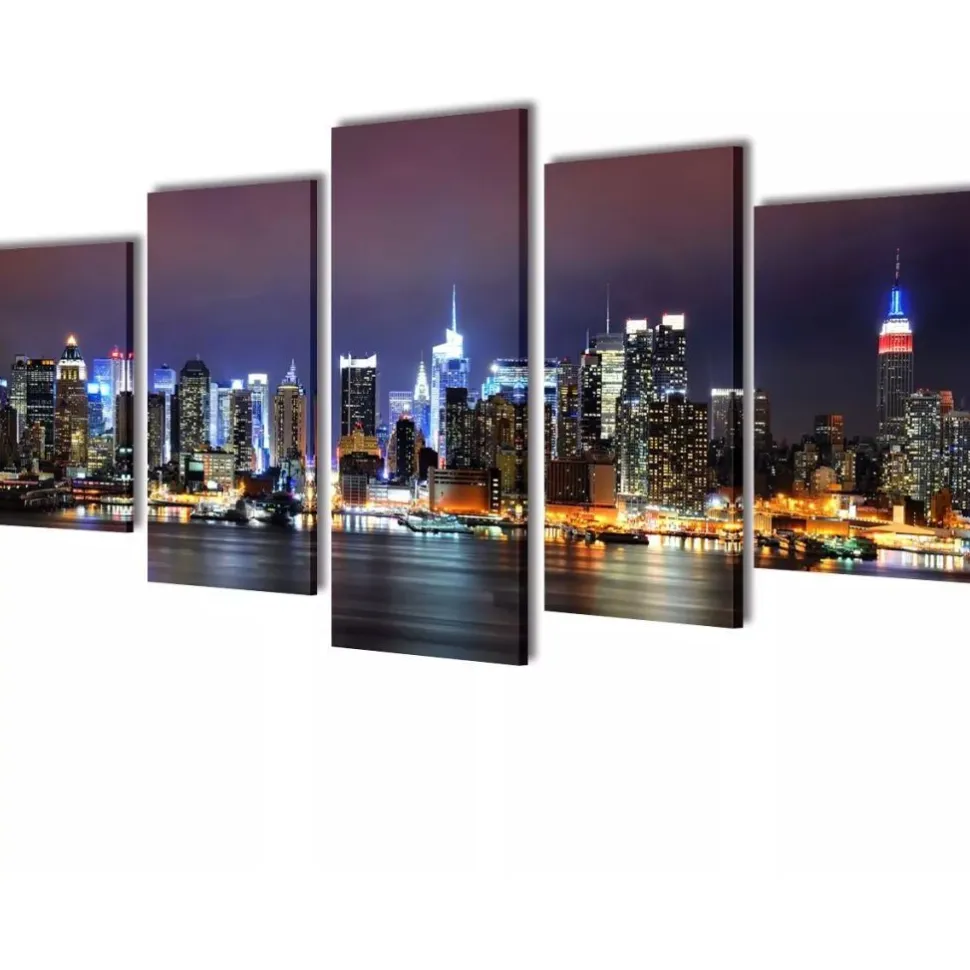 Taulusarja new york taivaanranta monivärinen 200 x 100 cm