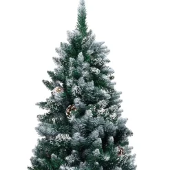 Tekojoulukuusi kävyillä ja valkoisella lumella, 180cm