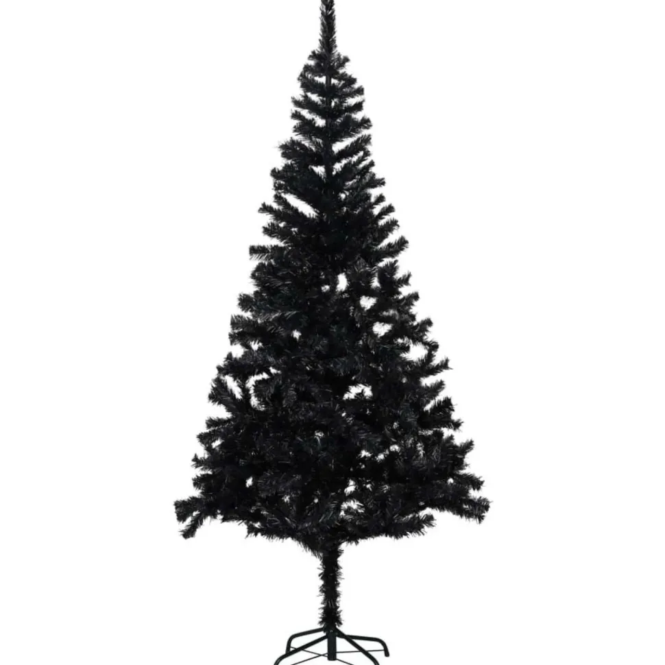 Tekojoulukuusi jalustalla, musta, 180cm, PVC