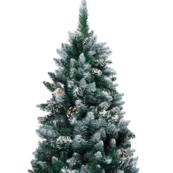 Tekojoulukuusi kävyillä ja valkoisella lumella, 150cm