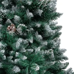 Tekojoulukuusi kävyillä ja valkoisella lumella, 150cm