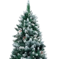 Tekojoulukuusi kävyillä ja valkoisella lumella, 240cm