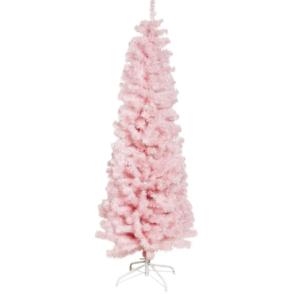 Tekojoulukuusi Nordic Winter Bling 180cm kapea PVC vaaleanpunainen