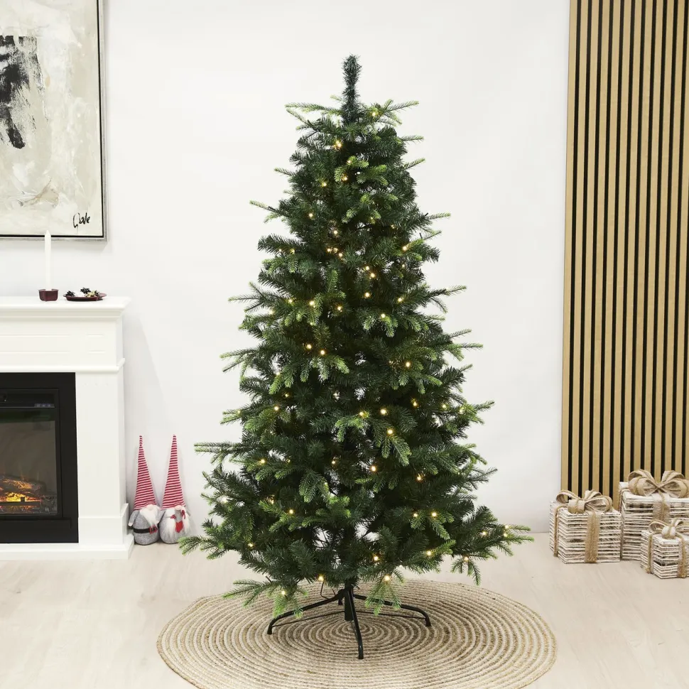 Tekojoulukuusi Nordic Winter Viga 140cm PE/PVC LED-valoilla