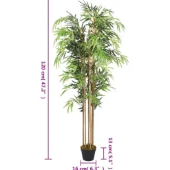 Tekokasvi bambupuu, 730 lehteä, 120 cm, vihreä
