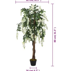 Tekokasvi sinisade 560 lehteä 80 cm vihreä ja valkoinen