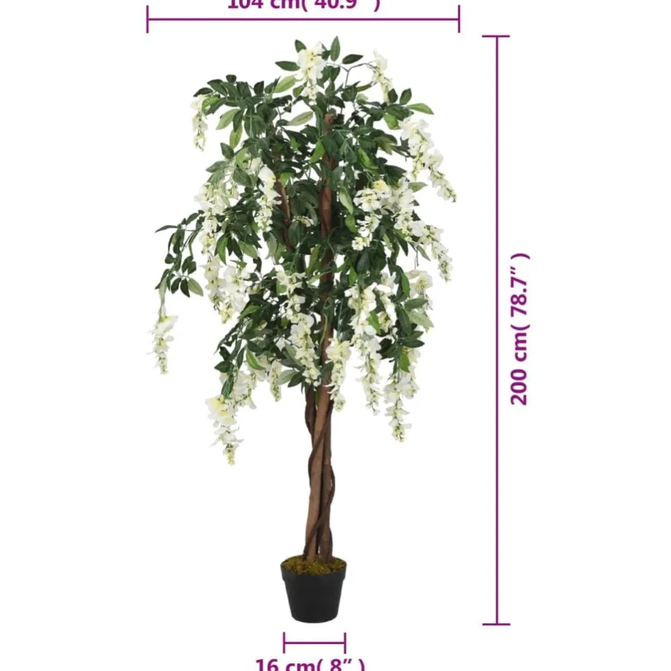 Tekokasvi sinisade 1470 lehteä 200 cm vihreä ja valkoinen