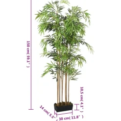 Tekokasvi bambupuu, 150 cm, 1095 lehteä, vihreä