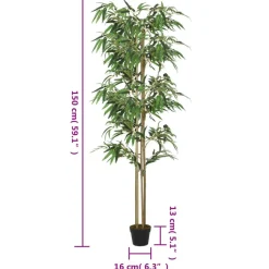 Tekokasvi bambupuu, 988 lehteä, 150 cm