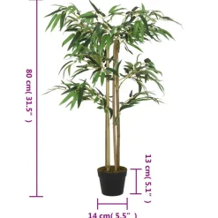 Tekokasvi bambupuu, 380 lehteä, 80 cm